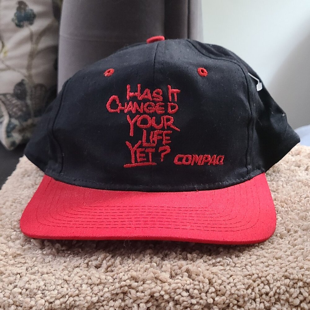 Vintage COMPAQ Computers Hat Cap SnapBack 90s Has It Changed Your Life Yet?